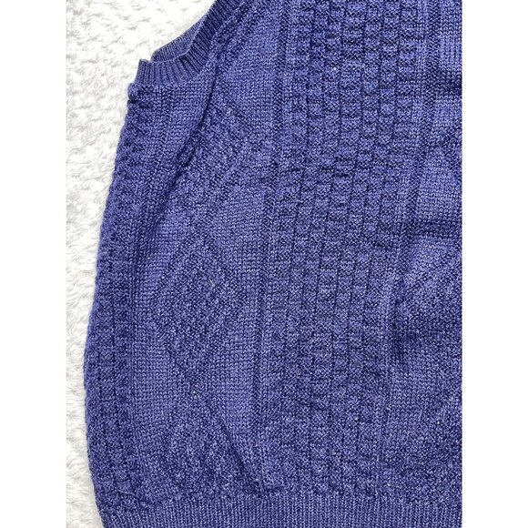 Vintage Brian MacNeil Navy Blue Acrylic Sweater Vest - Large - Picture 10 of 12